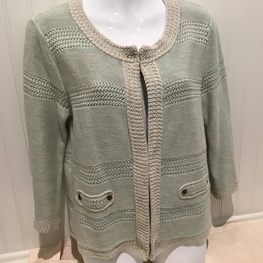 Mint Green Sweater Cardigan, by CAbi Size L